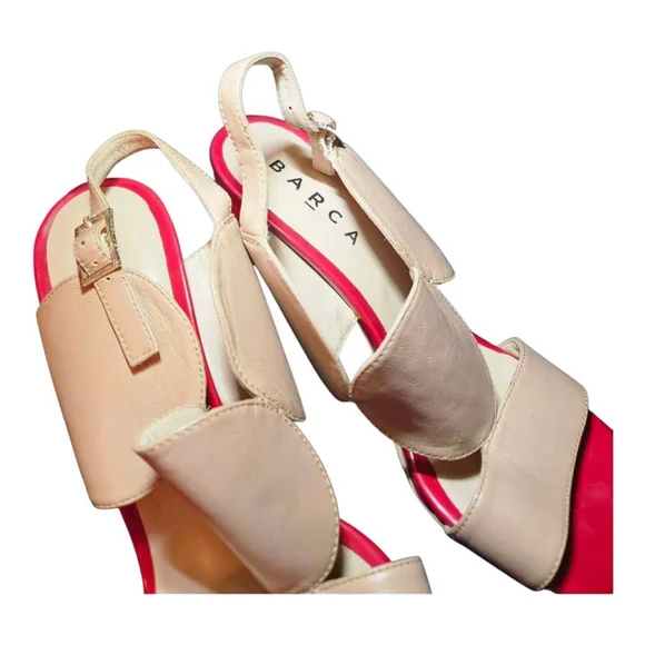 BARCA Heels Size Unknown Red and Beige - Picture 11 of 15
